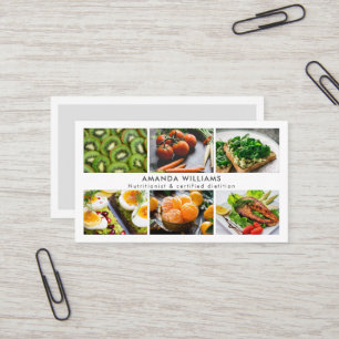 Modern dietician nutritionist photos grid collage business card