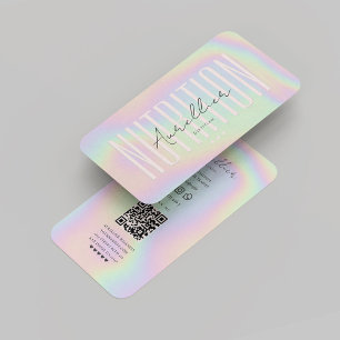 Modern Dietitian Nutritionist Holographic  Business Card