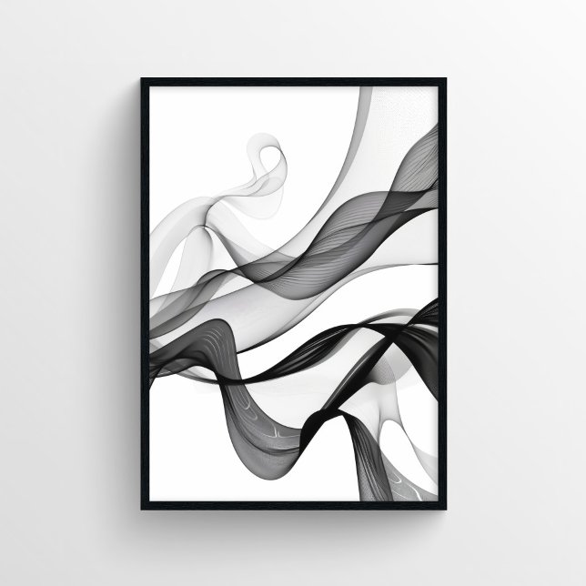 Modern Digital Abstract in Black and White Poster (Creator Uploaded)
