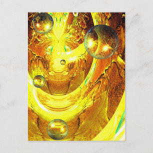 Modern Digital Abstract Spheres Postcard