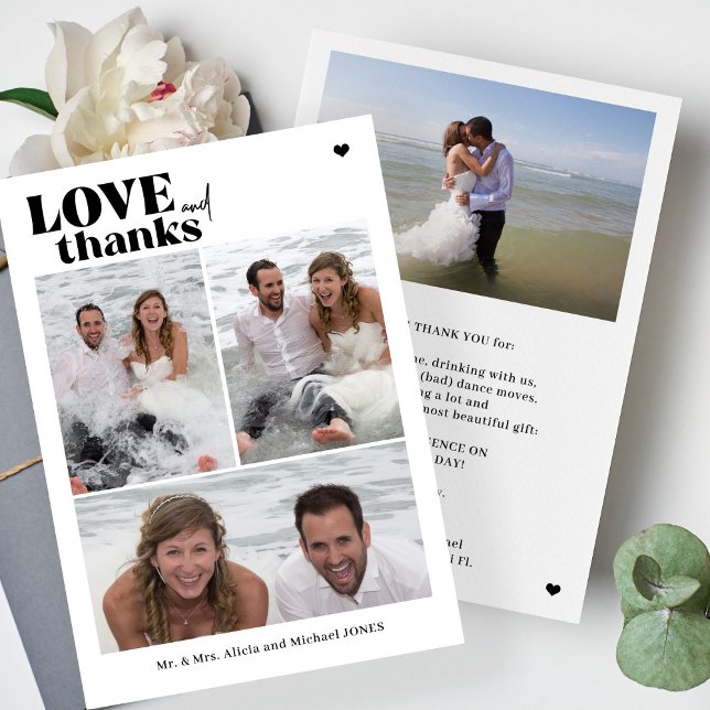 Modern digital printable wedding photo thank you invitation (Creator Uploaded)
