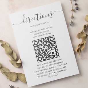Modern Directions Digital Maps With QR Code Enclosure Card