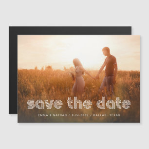 Modern Disco Text   Photo Save the Date Magnetic Invitation