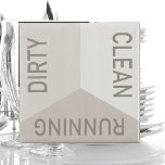 Modern Dishwasher Dirty Clean Running Reversible Magnet<br><div class="desc">Wonderful modern neutral colours. Help keep organized in your home kitchen or office break room. Easy to read dirty,  clean and running dishwasher magnet. Simple to use just reverse the side to correspond with the status of your dishes.</div>