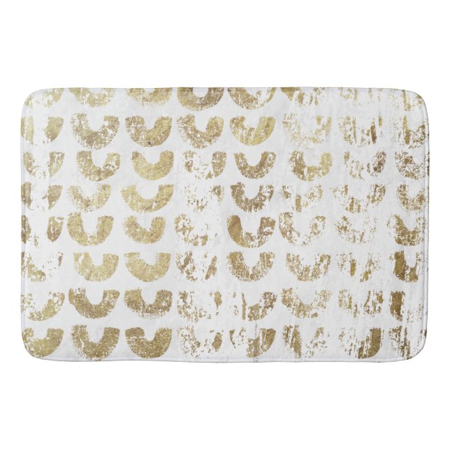 Modern Distressed Gold Pattern - Smiles Bath Mat (Front)