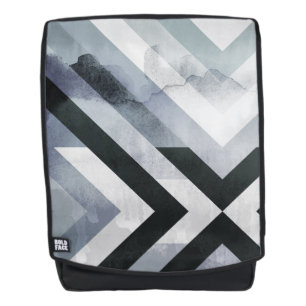 Modern Distressed Grunge Geometric Grey Design Backpack