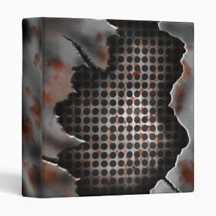 Modern Distressed Metal Rusty Grate Binder