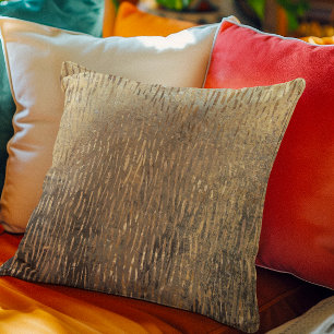 Modern Distressed Metallic Gold Pattern - Rain Throw Pillow