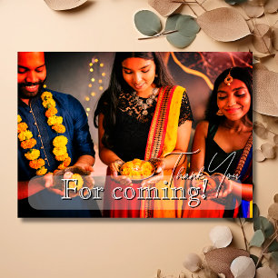 Modern Diwali Festival Family Photo Thank You Card