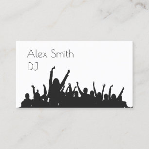 modern dj party people dance business card