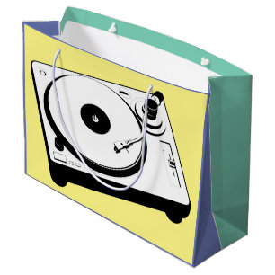 MODERN DJ TURNTABLE LARGE GIFT BAG