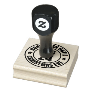 Modern Do NOT Open Until Christmas Eve Rubber Stamp