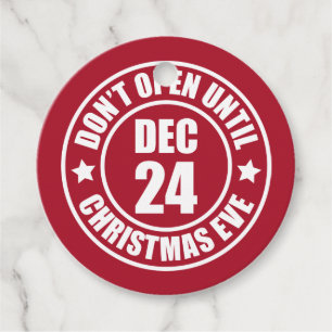 Modern Do NOT Open Until Christmas Eve Stamp Favour Tags