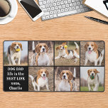Modern Dog Dad Life Custom 7 Photo Collage Desk Mat<br><div class="desc">This desk mat features a customizable photo collage with six pictures of your choice, perfect for showcasing your best friend, pets, family or kids. The modern and cute design is ideal for dog moms, grandparents and friends, or anyone looking for a fun desk accessory. It's a great addition to any...</div>