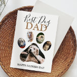 Modern Dog Dad | Photo Collage Holiday Card<br><div class="desc">Dog dads deserve some fathers day greetings too! This modern, photo collage paw print design, with editable text 'BEST DOG DAD, HAPPY FATHERS DAY'. Can be changed for birthdays, christmas holidays and homecomings, the font styles, colours and sizes can be changed by clicking on the customize further link after personalizing....</div>