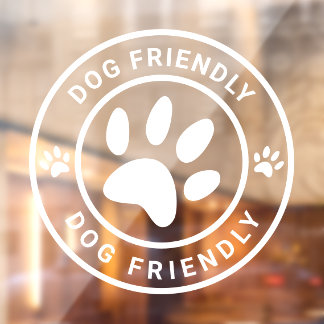 Modern Dog Friendly Coffee Shop Cafe Pet Welcome Window Cling
