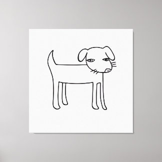 modern dog illustration canvas print