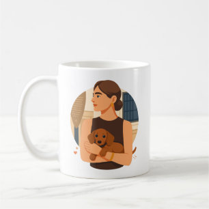 Modern Dog Mom Aesthetic With Cute Puppy Coffee Mug