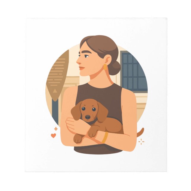 Modern Dog Mom Aesthetic With Cute Puppy Notepad (Front)
