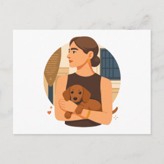 Modern Dog Mom Aesthetic With Cute Puppy Postcard