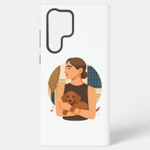 Modern Dog Mom Aesthetic With Cute Puppy Samsung Galaxy Case