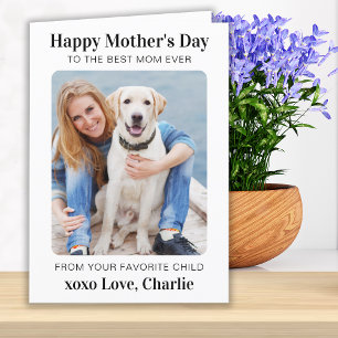 Modern Dog Mom Custom Pet Photo Personalized  Holiday Card
