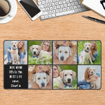 Modern Dog Mom Life Custom 7 Photo Collage Desk Mat<br><div class="desc">This desk mat features a customizable photo collage with six pictures of your choice, perfect for showcasing your best friend, pets, family or kids. The modern and cute design is ideal for dog moms, grandparents and friends, or anyone looking for a fun desk accessory. It's a great addition to any...</div>