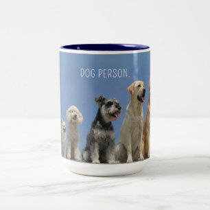 Modern Dog Person Minimalist Multi Breed Photo Two-Tone Coffee Mug
