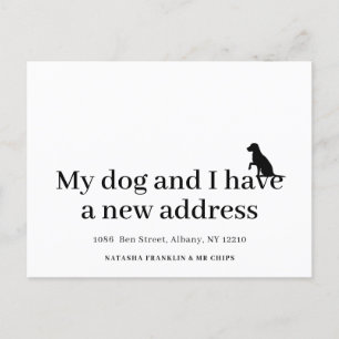 Modern Dog Pet New Address I've Moved Announcement Postcard