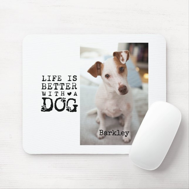 Modern Dog Pet Quote Photo Template Mouse Pad (With Mouse)