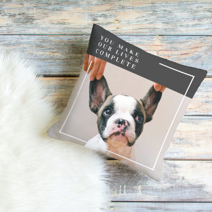 Modern Dog Photo   Dog Quote  Outdoor Pillow