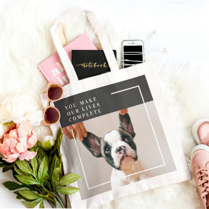 Modern Dog Photo Dog Quote Tote Bag
