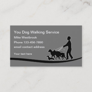Modern Dog Walking Pet Care Business Card