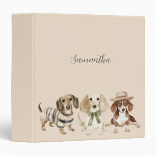 Modern Dog Watercolor Personalized Binder