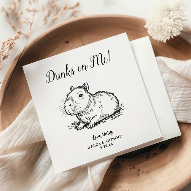 Modern Dog Wedding Cocktail Napkins  (Creator Uploaded)