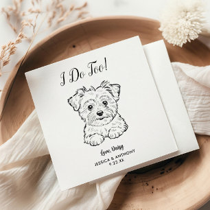 Modern Dog Wedding Cocktail Napkins 