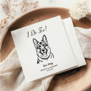 Modern Dog Wedding Cocktail Napkins
