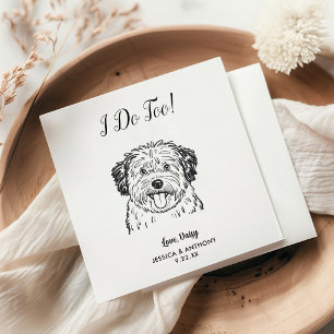 Modern Dog Wedding Cocktail Napkins