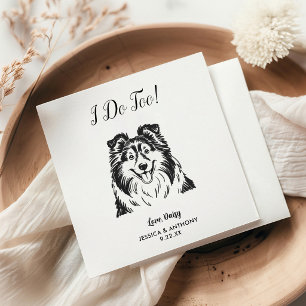 Modern Dog Wedding Cocktail Napkins