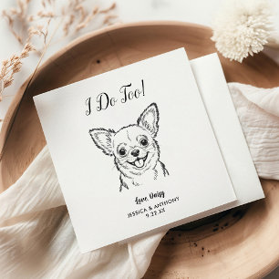 Modern Dog Wedding Cocktail Napkins
