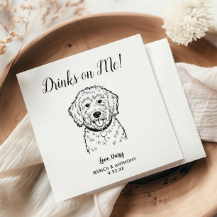 Modern Dog Wedding Cocktail Napkins