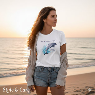 Modern Dolphin Illustration Trendy Women’s Tri-Blend Shirt