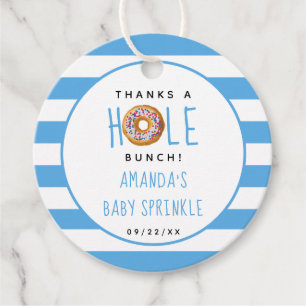 Modern Donut Boys Baby Shower Sprinkle Thank You Favour Tags