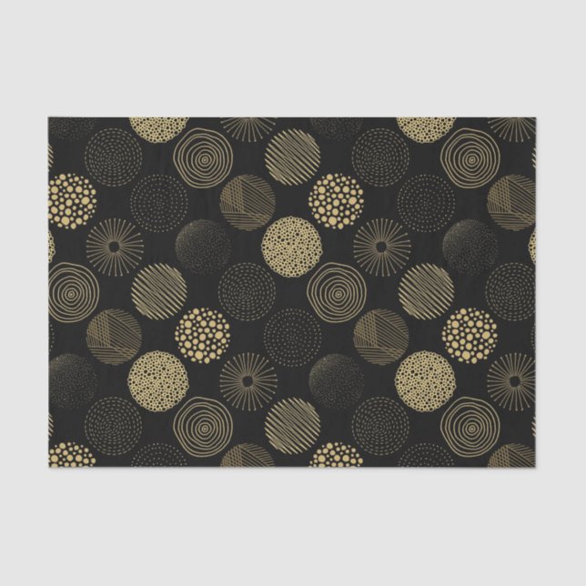 Modern doodle circles pattern tissue paper (Front)
