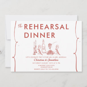 Modern Doodle   Italian Food   Rehearsal Dinner   Invitation