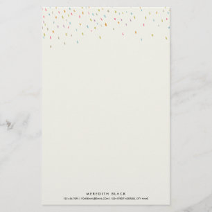 Modern Dot Personalized Stationery Sheets-Rainbow