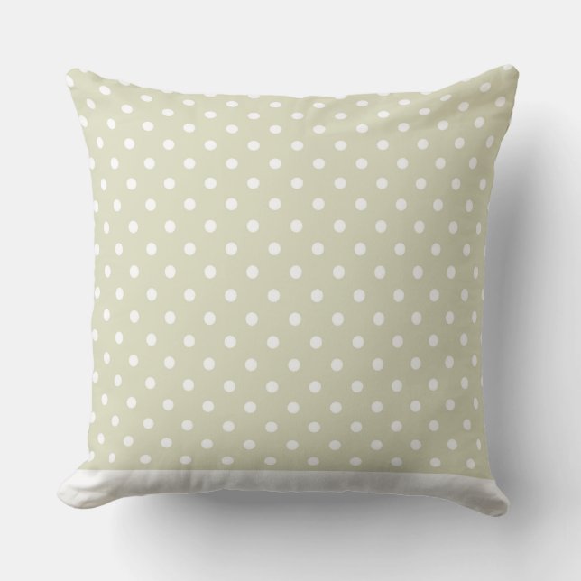 Modern Dot Pillow Tan with White Dots CH9 (Front)