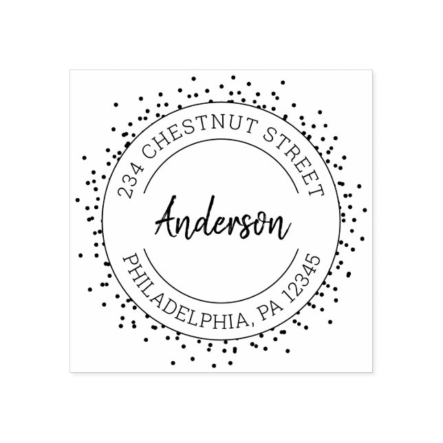 Modern Dot Return Address Rubber Stamp (Imprint)