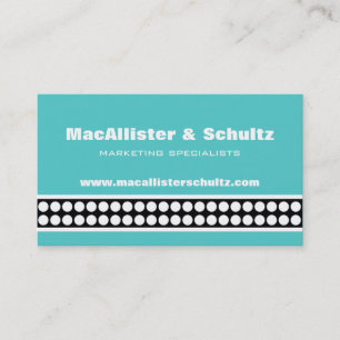 Modern Dots Business Card, Turquoise Card