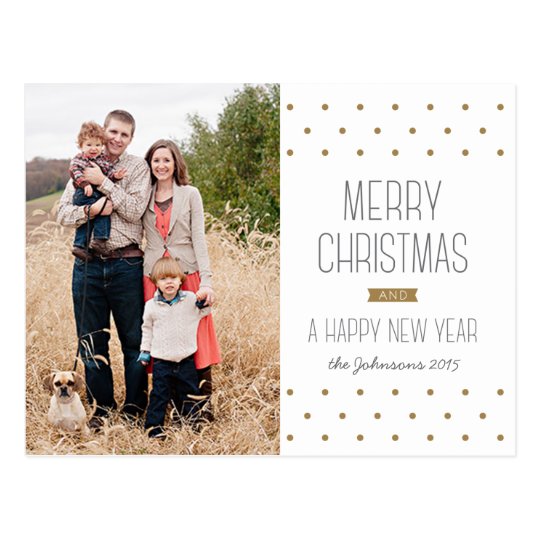 Modern Dots Christmas Photo Postcard